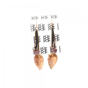 copper leaf earring card
